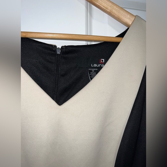 Laura Black and Nude Knee Length Dress - Size US 14 - Picture 3 of 6